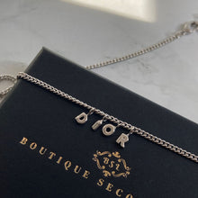 Load image into Gallery viewer, Authentic Dior Mini Spell Out Pendant- Reworked Silver Necklace