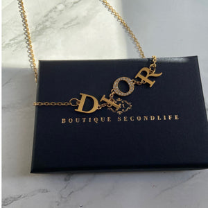 Authentic Dior Spell out Pendant- Reworked Necklace