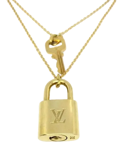 Louis Vuitton Padlock Necklace with Double Layer Chain