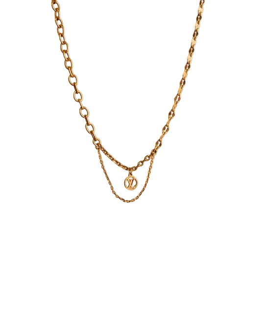 Authentic Louis Vuitton Logo Blooming Pendant- Reworked Choker