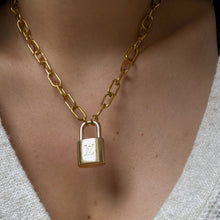 Load image into Gallery viewer, Authentic Louis Vuitton Raye Cabas Padlock M Pendant- Reworked Necklace