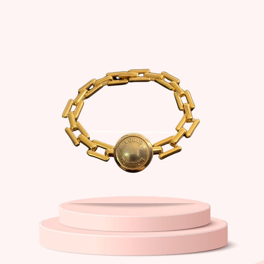 Authentic Louis Vuitton Raye Cabas Button Pendant- Reworked Bracelet