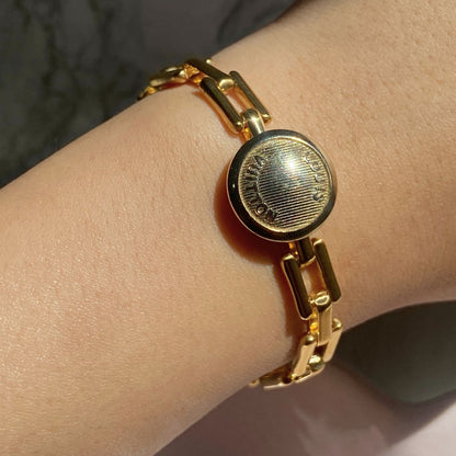 Authentic Louis Vuitton Raye Cabas Button Pendant- Reworked Bracelet