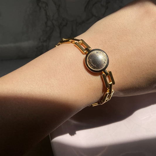 Authentic Louis Vuitton Raye Cabas Button Pendant- Reworked Bracelet