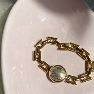 Authentic Louis Vuitton Raye Cabas Button Pendant- Reworked Bracelet