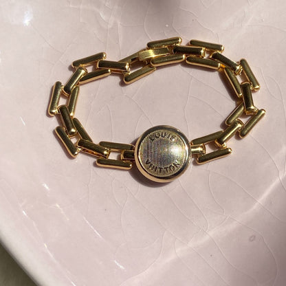 Authentic Louis Vuitton Raye Cabas Button Pendant- Reworked Bracelet