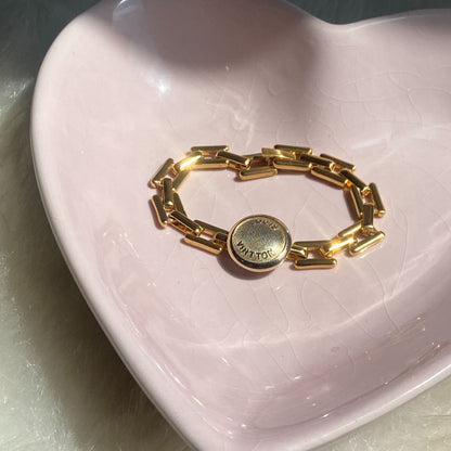 Authentic Louis Vuitton Raye Cabas Button Pendant- Reworked Bracelet
