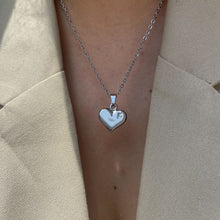 Load image into Gallery viewer, Authentic Louis Vuitton Raye Heart Silver Pendant- Reworked Necklace