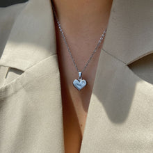 Load image into Gallery viewer, Authentic Louis Vuitton Raye Heart Silver Pendant- Reworked Necklace