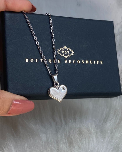 Authentic Louis Vuitton Heart Silver Pendant- Reworked Necklace