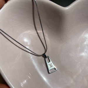 Authentic Louis Vuitton Raye Silver Zip Pendant- Reworked Necklace