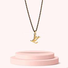 Load image into Gallery viewer, Authentic Louis Vuitton Raye Logo Pendant- Reworked Necklace