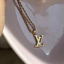 Load image into Gallery viewer, Authentic Louis Vuitton Raye Logo Pendant- Reworked Necklace