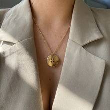 Load image into Gallery viewer, Authentic Louis Vuitton Raye Round Button Pendant- Reworked Necklace