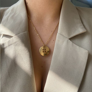 Authentic Louis Vuitton Raye Round Button Pendant- Reworked Necklace