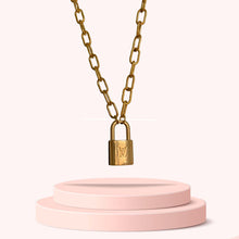 Load image into Gallery viewer, Authentic Louis Vuitton Raye Cabas Padlock M Pendant- Reworked Necklace