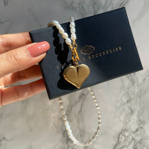 Authentic Louis Vuitton Raye Heart  Pendant- Reworked Necklace