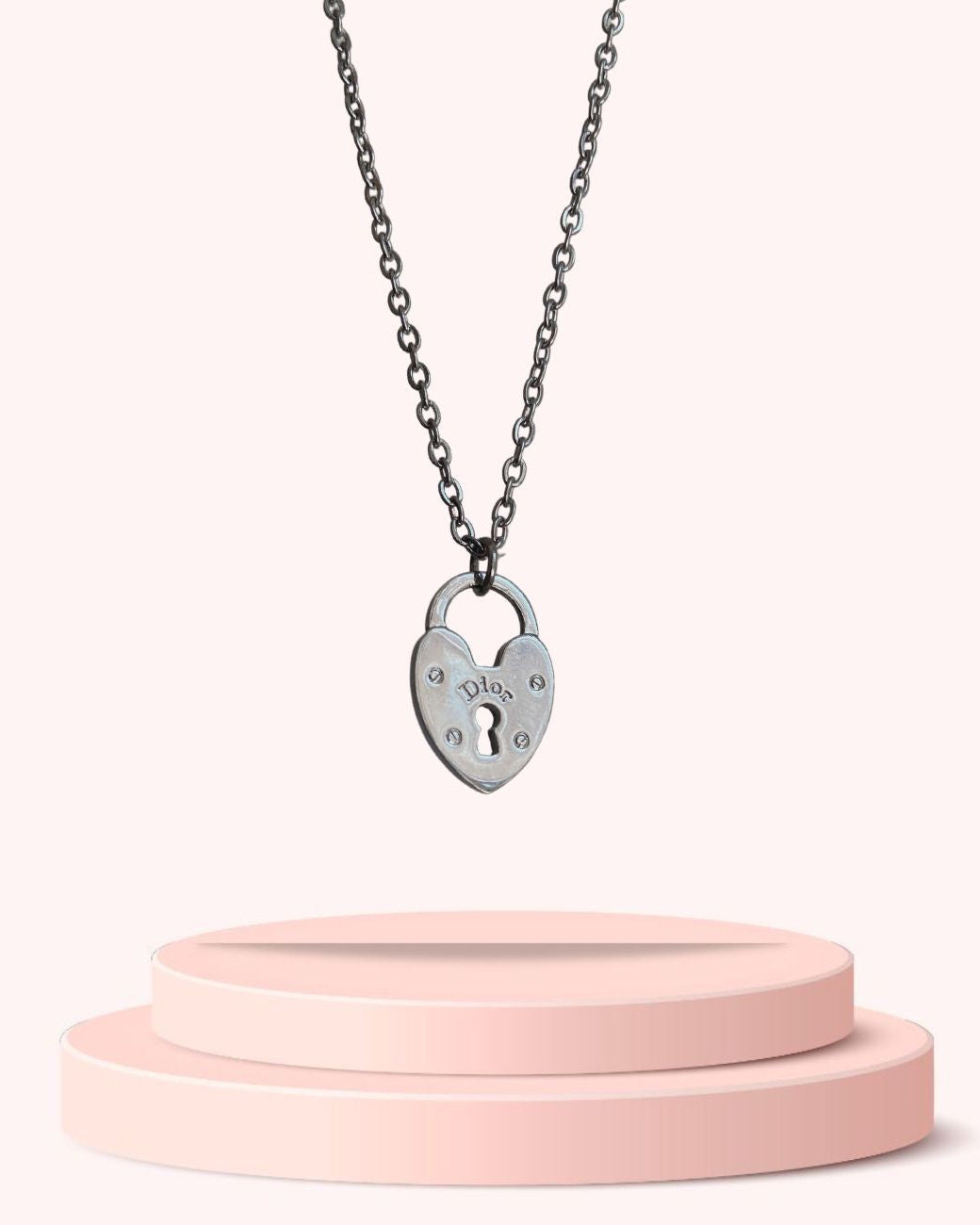 Authentic Dior Pendant Heart Pendant- Reworked Necklace