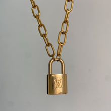 Load image into Gallery viewer, Authentic Louis Vuitton Raye Cabas Padlock M Pendant- Reworked Necklace