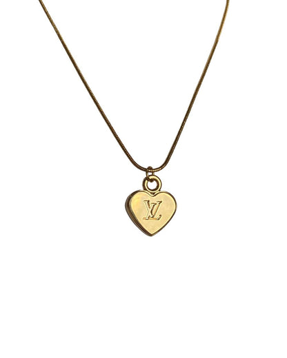 Authentic Louis Vuitton Heart Reworked Dainty Necklace
