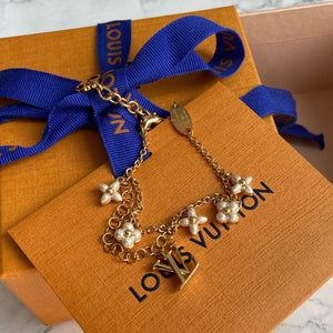 Authentic Louis Vuitton Floragram Pendant- Reworked Bracelet