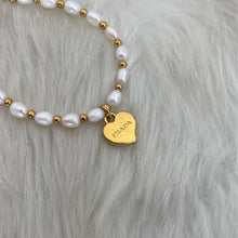 Load image into Gallery viewer, Repurposed Authentic Prada Mini Heart - Pearls &amp; Beads Bracelet