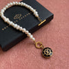 Authentic Louis Vuitton Brown Pendant-Reworked Pearls Bracelet