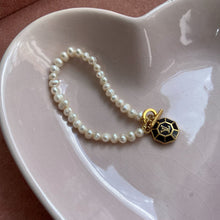 Load image into Gallery viewer, Authentic Louis Vuitton Brown Pendant-Reworked Pearls Bracelet