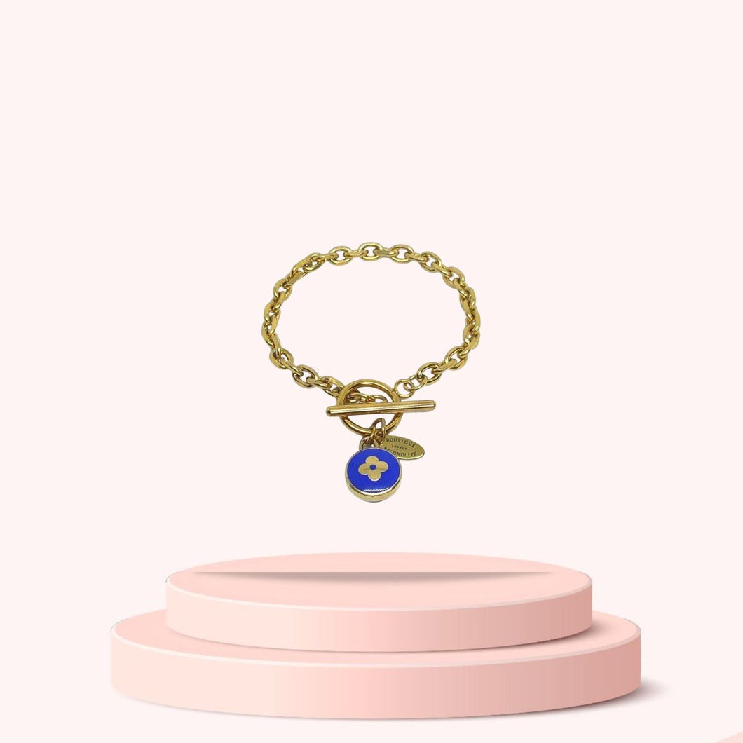 Authentic Louis Vuitton Blue Pendant  - Repurposed Bracelet