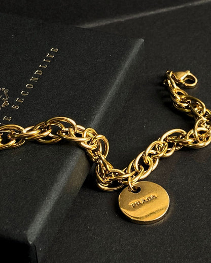 Authentic Prada Round Pendant - Repurposed Bracelet