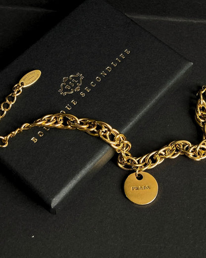 Authentic Prada Round Pendant - Repurposed Bracelet