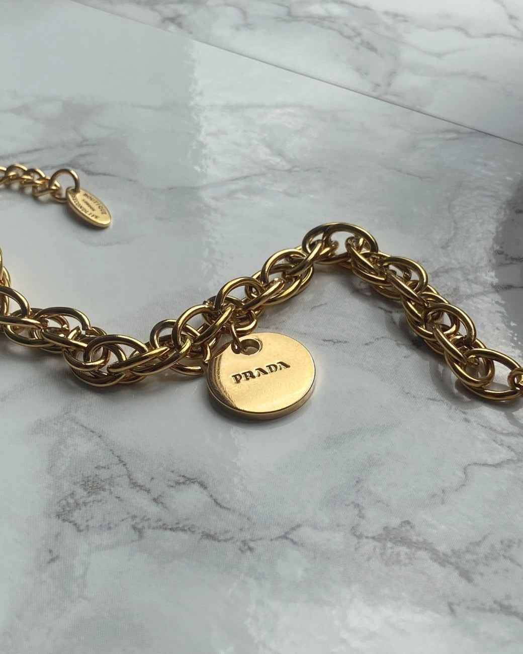 Authentic Prada Round Pendant - Repurposed Bracelet