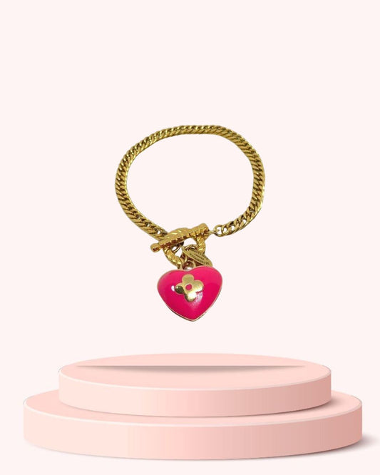 Authentic Louis Vuitton Pendant Coeur -Reworked Bracelet