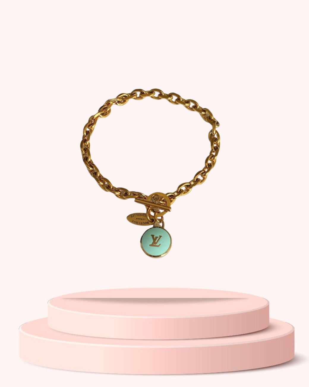 Authentic Louis Vuitton Logo Mint Pendant- Bracelet Pastilles Pendant