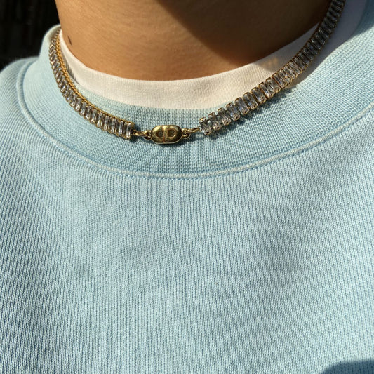 Authentic Dior CD Pendant- Reworked Diamante Choker