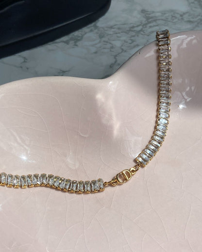 Authentic Dior CD initials Pendant- Reworked Diamante Choker