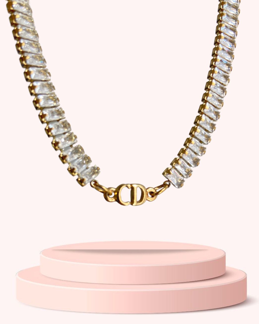Authentic Dior CD initials Pendant- Reworked Diamante Choker