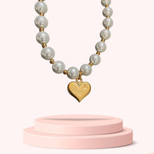 Load image into Gallery viewer, Authentic Louis Vuitton Heart Pendant-Reworked Pearls Necklace