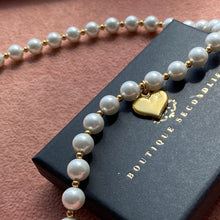 Load image into Gallery viewer, Authentic Louis Vuitton Heart Pendant-Reworked Pearls Necklace