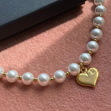 Load image into Gallery viewer, Authentic Louis Vuitton Heart Pendant-Reworked Pearls Necklace