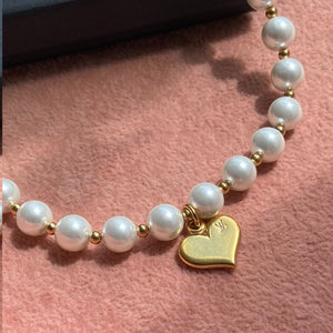 Authentic Louis Vuitton Heart Pendant-Reworked Pearls Necklace