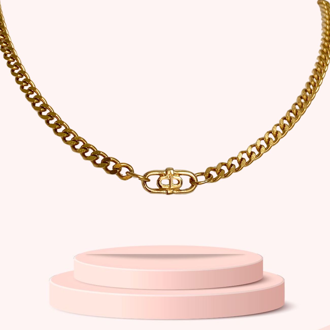 Authentic CD mini Oval Dior pendant- Reworked Choker