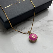 Load image into Gallery viewer, Authentic Louis Vuitton Logo Fucsia Pendant- Necklace