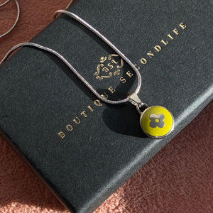 Authentic Louis Vuitton Green Pendant Reworked Necklace