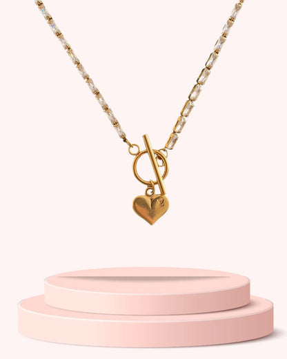Authentic Louis Vuitton Pendant Heart  Reworked Diamante Necklace