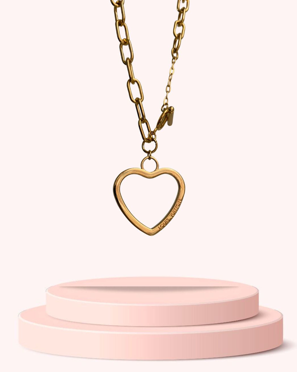 Authentic Louis Vuitton Big Coeur Charm- Reworked Choker