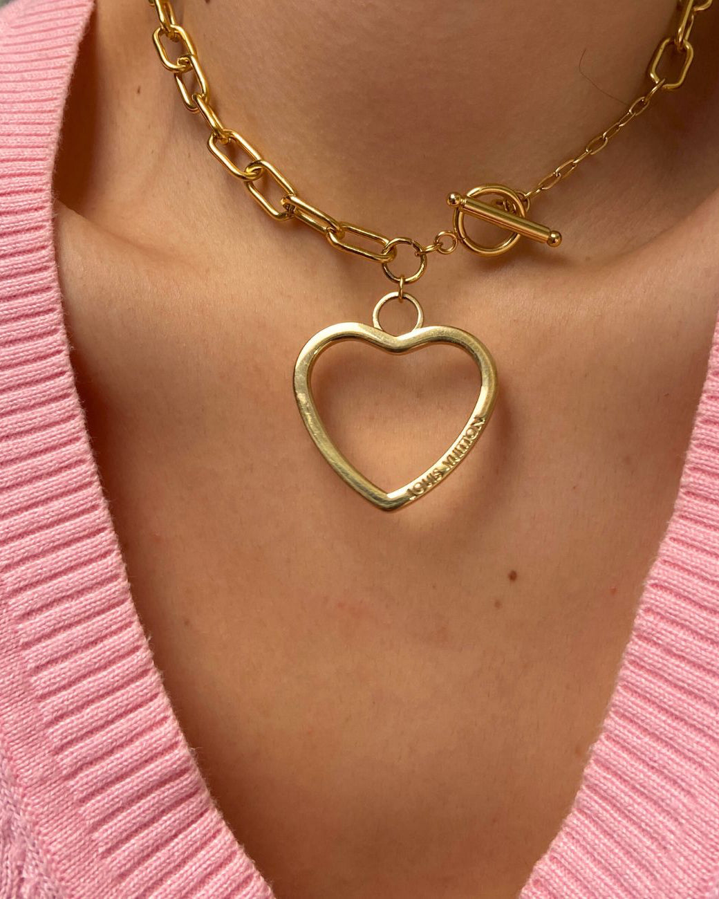 Authentic Louis Vuitton Big Coeur Charm- Reworked Choker