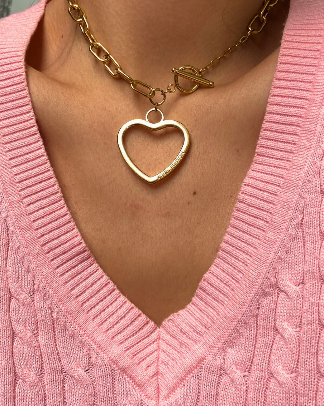 Authentic Louis Vuitton Big Coeur Charm- Reworked Choker