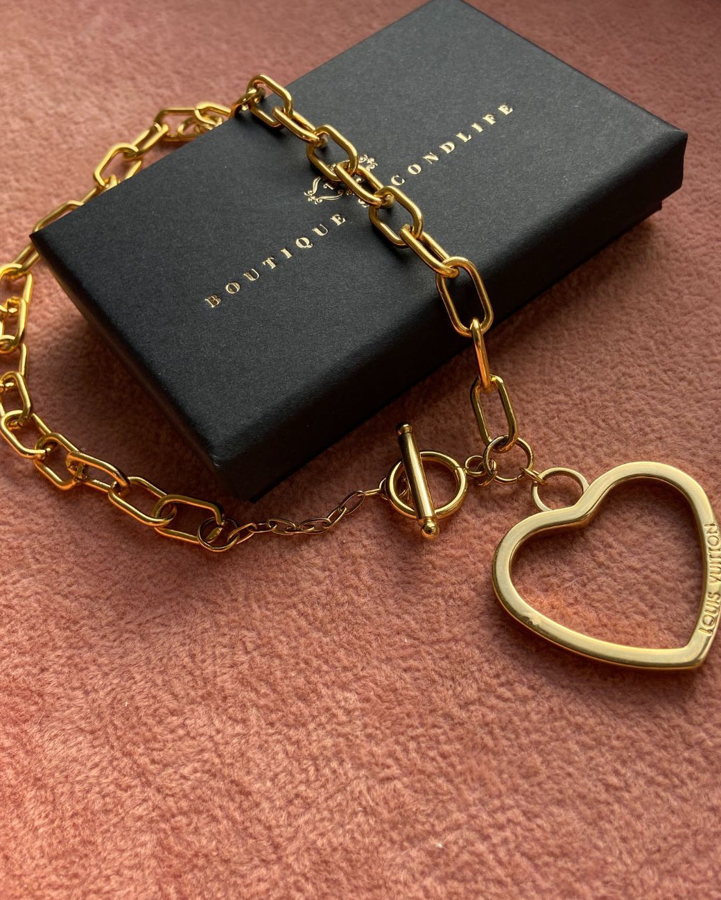 Authentic Louis Vuitton Big Coeur Charm- Reworked Choker