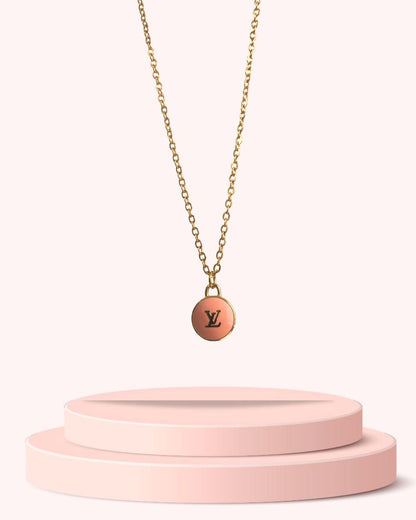 Authentic Louis Vuitton Logo Peach Pendant- Necklace
